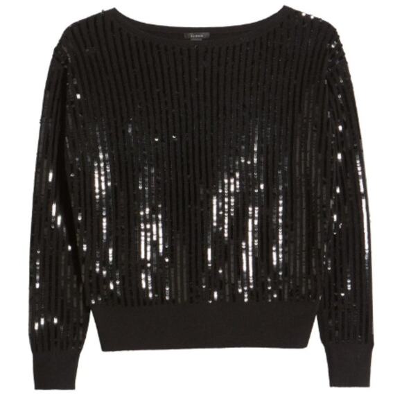 New ~ HALOGEN ~ Sparkle Sequin Sweater XS VISCOSE SOFT OVERSIZED - Picture 5 of 6